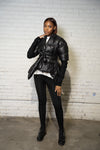 Black Belted Puffer Jacket