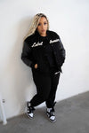 Label Armoire™ Varsity Jacket (Black Sleeve)